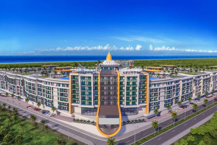 Przestronny apartament z jedną sypialnią 89 m2 w luksusowym kompleksie hotelowym — Alanya, dzielnica Turkler 3 
