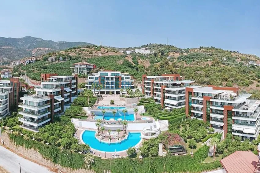 Apartament z 2 sypialniami z meblami i panoramicznym widokiem w Cikcilli Alanya 1 