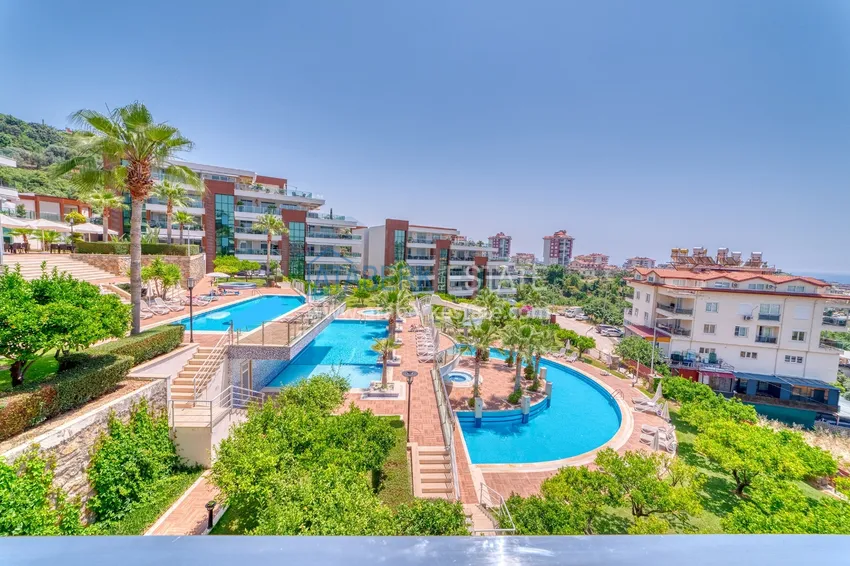 Apartament z 2 sypialniami z meblami i panoramicznym widokiem w Cikcilli Alanya 2 