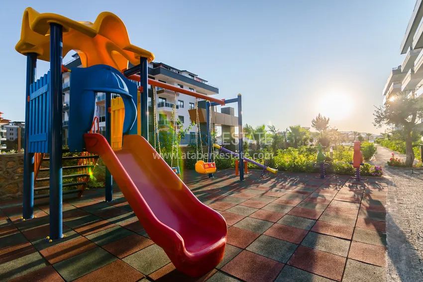 Umeblowane mieszkanie z jedną sypialnią do wynajęcia w prestiżowej rezydencji — dzielnica Oba, Alanya B1 12 