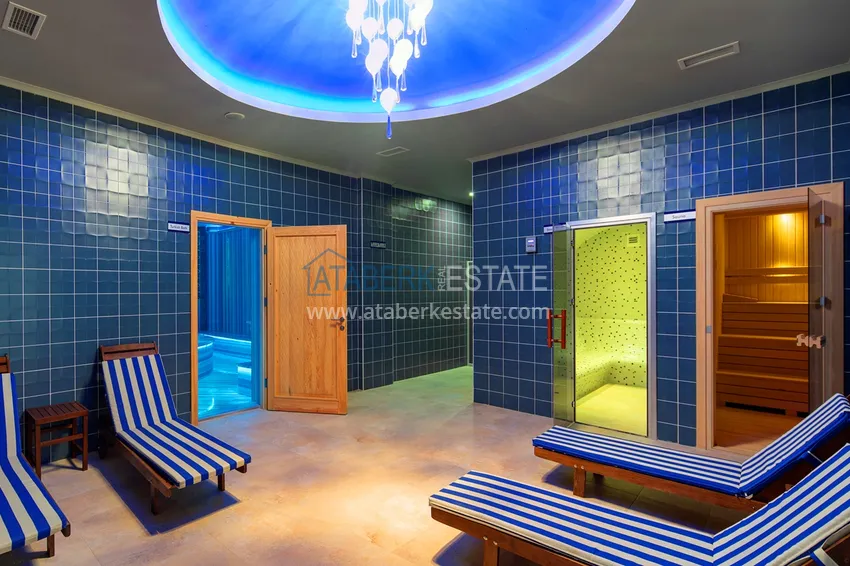 Apartament 2+1 z meblami i widokiem na morze — luksusowy kompleks w Kargicak 20 