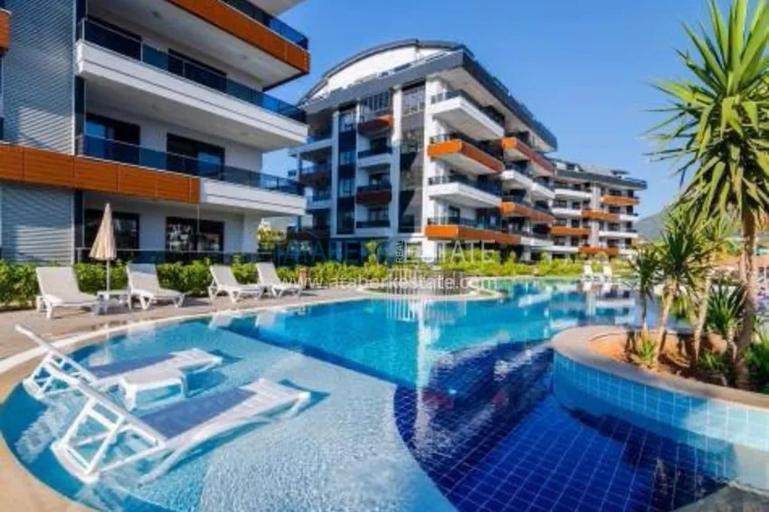 Umeblowane mieszkanie z jedną sypialnią do wynajęcia w prestiżowej rezydencji — dzielnica Oba, Alanya B1 2 