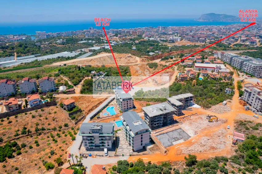 Dwupoziomowy penthouse 2+1 z nowymi meblami i widokiem na góry w Oba, Alanya 4 
