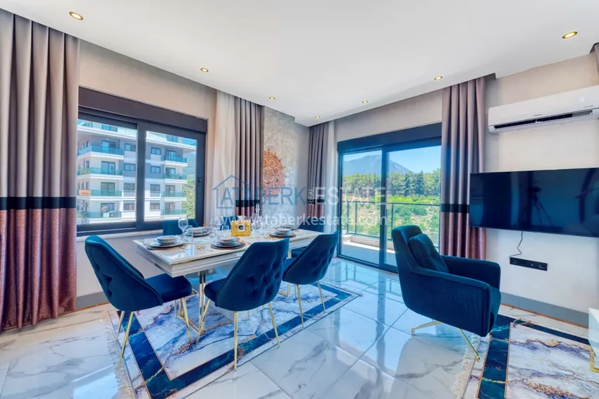 Kupuj  Dwupoziomowy penthouse 2+1 z nowymi meblami i widokiem na góry w Oba, Alanya 6 