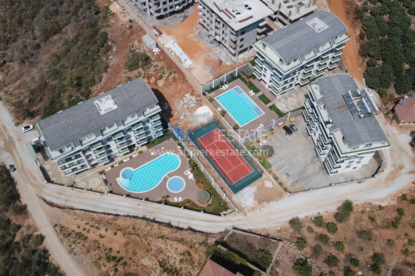 Dwupoziomowy penthouse 2+1 z nowymi meblami i widokiem na góry w Oba, Alanya 8 