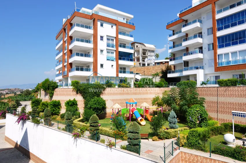 Apartament 2+1 z meblami i widokiem na morze — luksusowy kompleks w Kargicak 11 