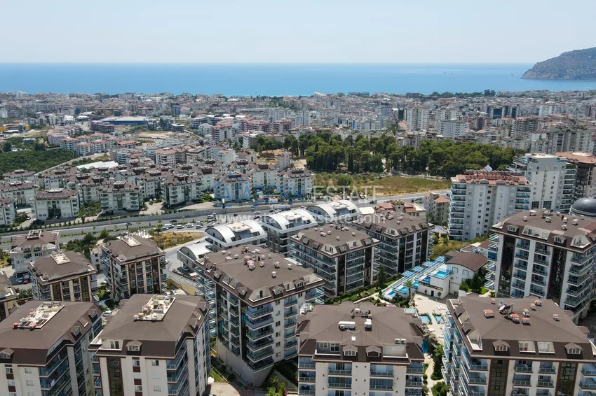 Umeblowane mieszkanie z dwiema sypialniami w kompleksie premium — Alanya, dzielnica Oba 9 