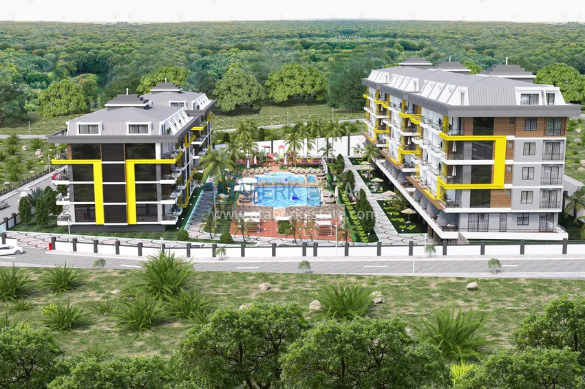 Garden duplex 4+1 - podstawowa nieruchomość w prestiżowej dzielnicy Kestel 3 
