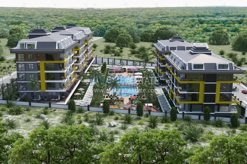 Garden duplex 4+1 - podstawowa nieruchomość w prestiżowej dzielnicy Kestel 2 
