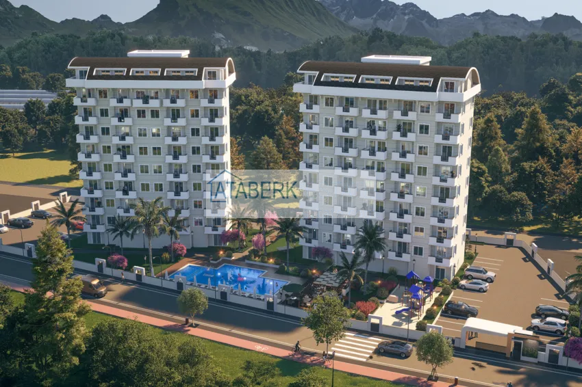 Projekt inwestycyjny z gwarantowanym czynszem w Payallar, Alanya — apartamenty z możliwością uzyskania zezwolenia na pobyt i obywatelstwo 1 