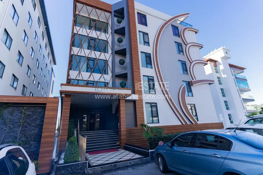 Umeblowany penthouse 2+1 z widokiem na morze - Alanya, Kestel, pierwsza linia brzegowa 10 