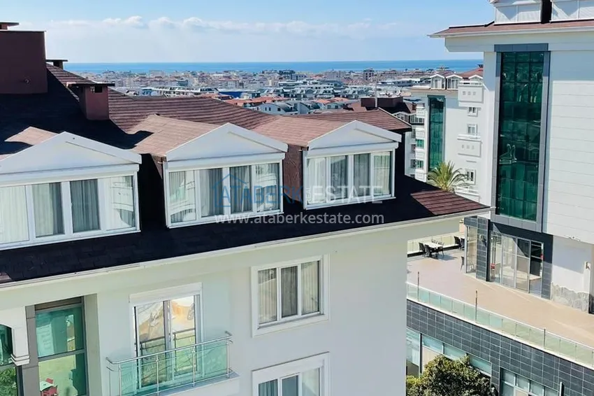 Kupuj  Penthouse pod klucz w Alanyi — 1+1, 80 m2 z przeszklonym balkonem w rezydencji premium, dzielnica Oba 11 