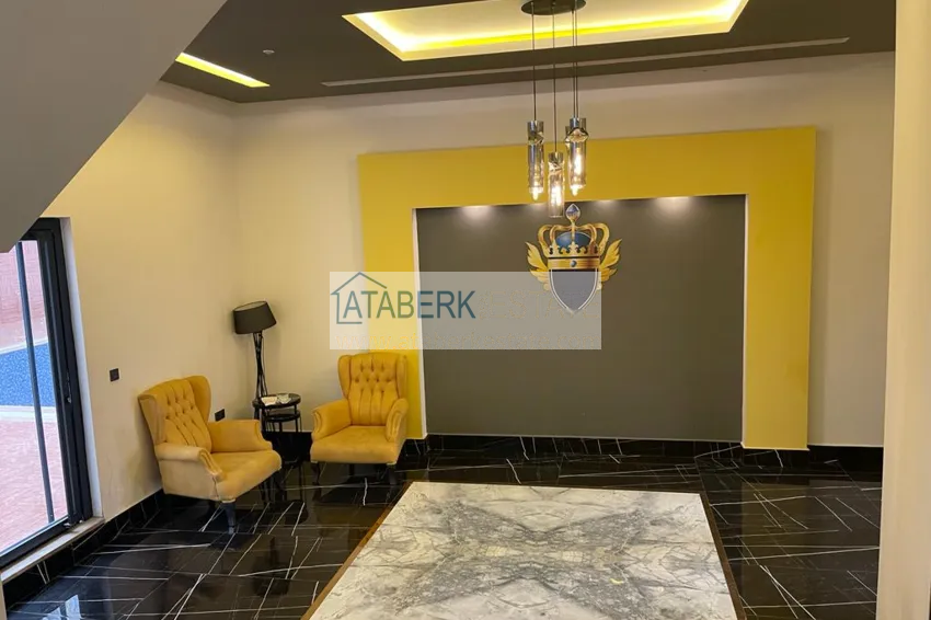Przytulny apartament z jedną sypialnią z meblami w kompleksie butikowym — centrum Alanyi 12 