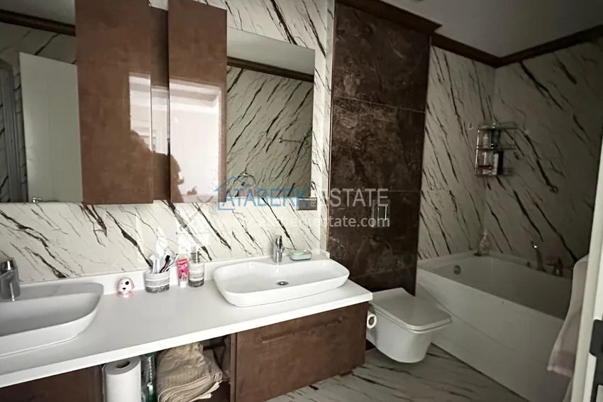 Kupuj  Umeblowany penthouse 2+1 z widokiem na morze - Alanya, Kestel, pierwsza linia brzegowa 12 