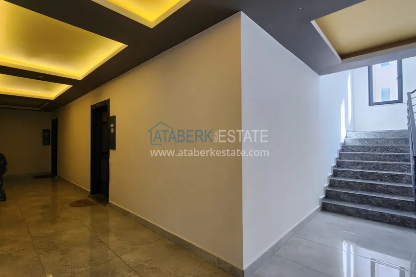 Przytulny apartament z jedną sypialnią z meblami w kompleksie butikowym — centrum Alanyi 19 