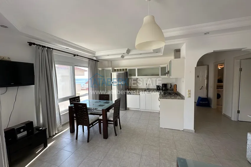 Kupuj  Umeblowany apartament 2+1 z widokiem na morze, odpowiedni na zezwolenie na pobyt - centrum Alanyi, plaża Kleopatra 1 