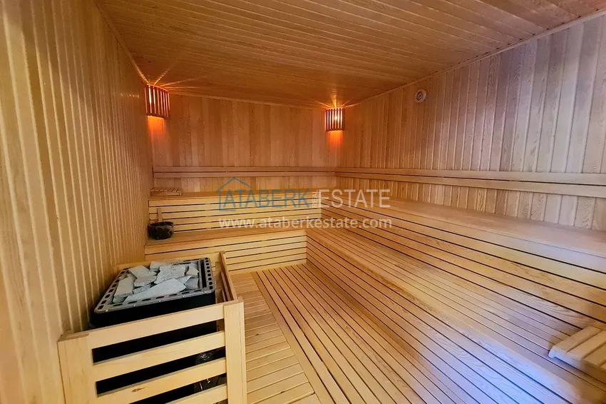 Penthouse 1+1 z pięknym wykończeniem w elitarnym kompleksie — centrum Alanyi, dzielnica Buyuk Hasbahce  29 