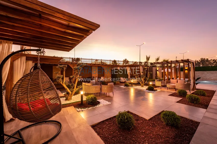 Umeblowany penthouse 2+1 z widokiem na morze - Alanya, Kestel, pierwsza linia brzegowa 4 