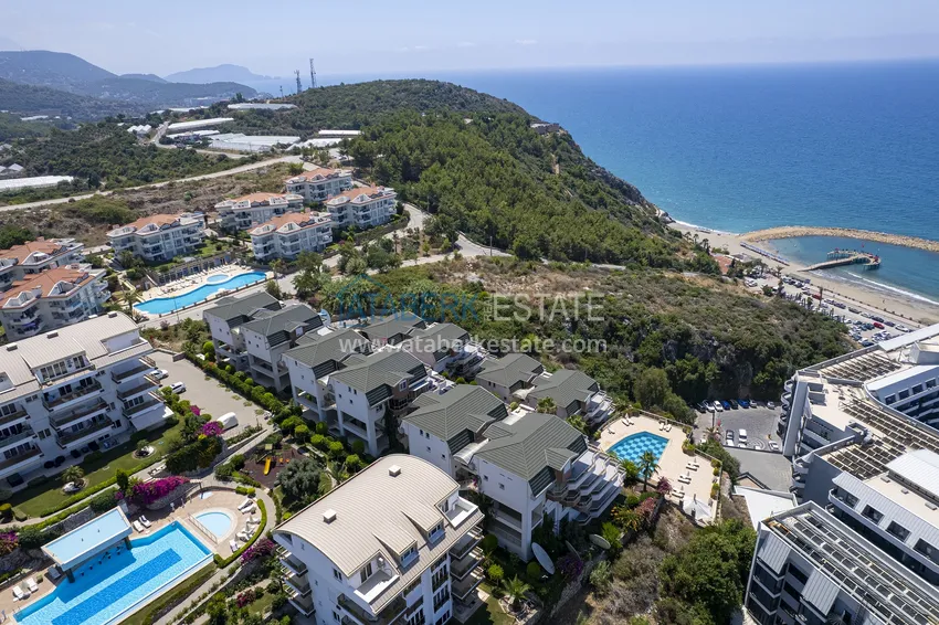 Panoramiczny penthouse duplex 4+1 z ratami - Alanya, dzielnica Konakli. Nadaje się do zezwolenia na pobyt 4 
