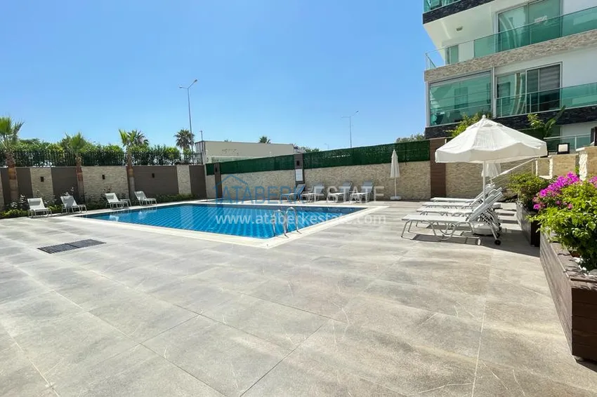 Umeblowany penthouse 2+1 z widokiem na morze - Alanya, Kestel, pierwsza linia brzegowa 5 