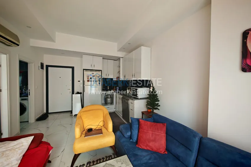 Kupuj  1+1 mieszkanie z meblami i działką w kompleksie mieszkalnym - Alanya, dzielnica Avsallar 6 