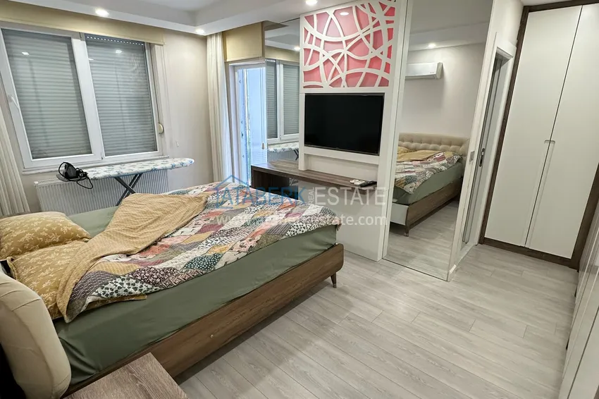 Kupuj  Dwupokojowy apartament z meblami i przeszklonymi balkonami w Konyaalti, Liman - 600 m do plaży 7 