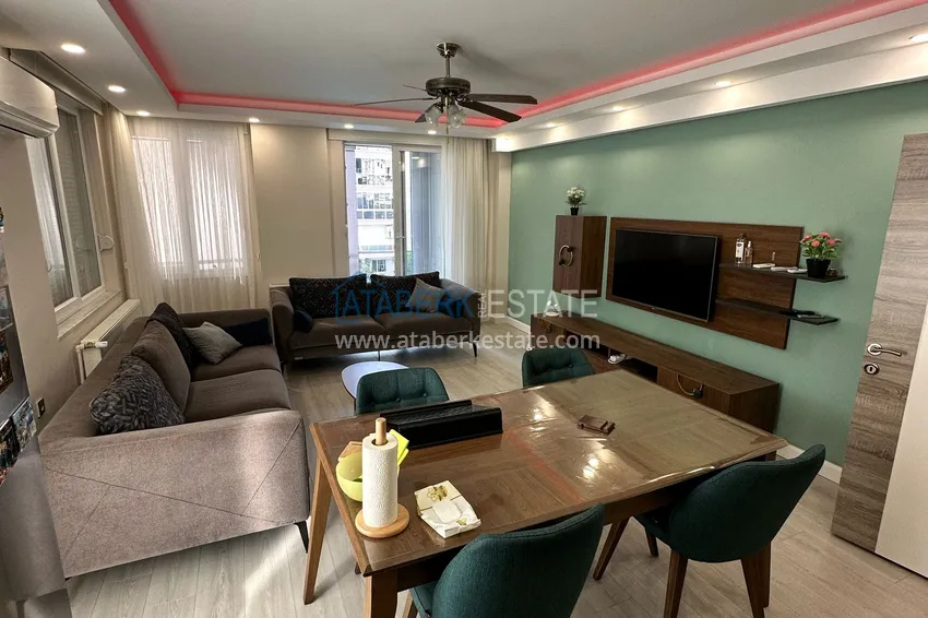 Kupuj  Dwupokojowy apartament z meblami i przeszklonymi balkonami w Konyaalti, Liman - 600 m do plaży 8 