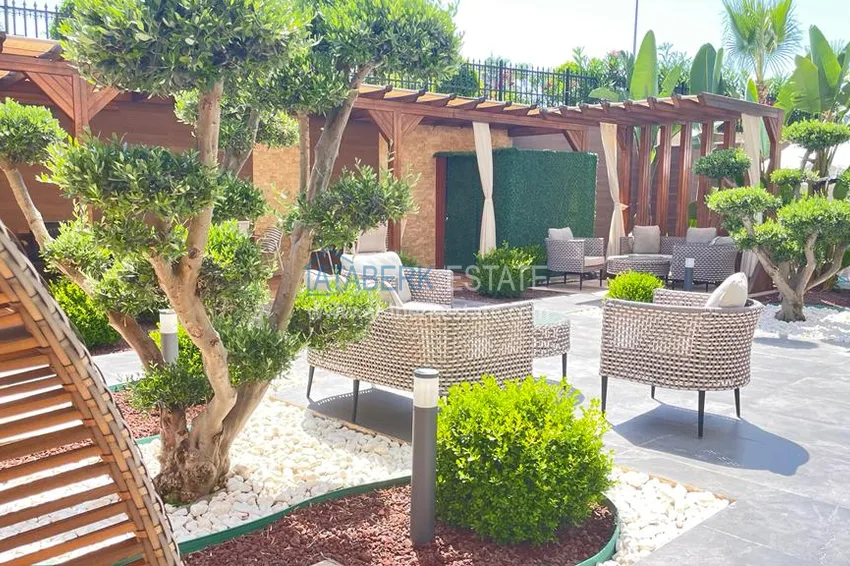 Umeblowany penthouse 2+1 z widokiem na morze - Alanya, Kestel, pierwsza linia brzegowa 8 