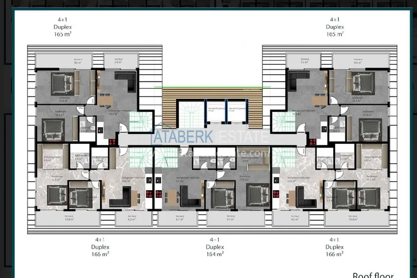 Kupuj taniej Przestronny dwupoziomowy penthouse z panoramicznym widokiem na góry — Alanya, Górna Oba 2 