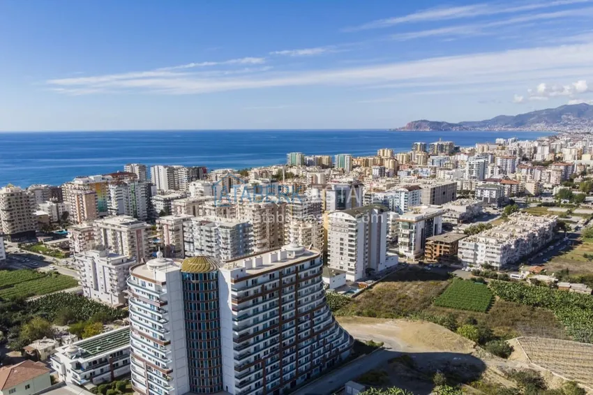 Umeblowane studio typu penthouse z widokiem na góry w Mahmutlar, Alanya  1 