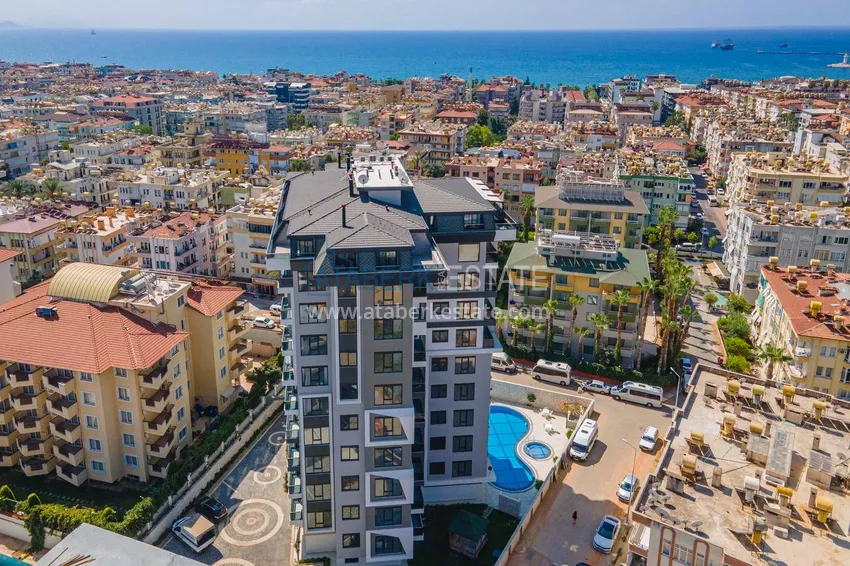 Apartament 1+1 z widokiem na morze i fortecę - centrum Alanyi  2 