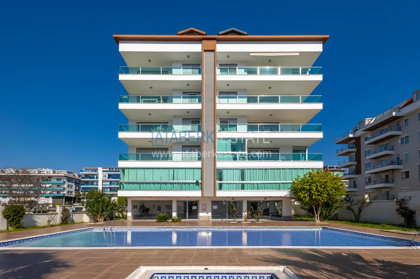 Apartament 1+1 z meblami i widokiem na morze — Kestel, Alanya 11 