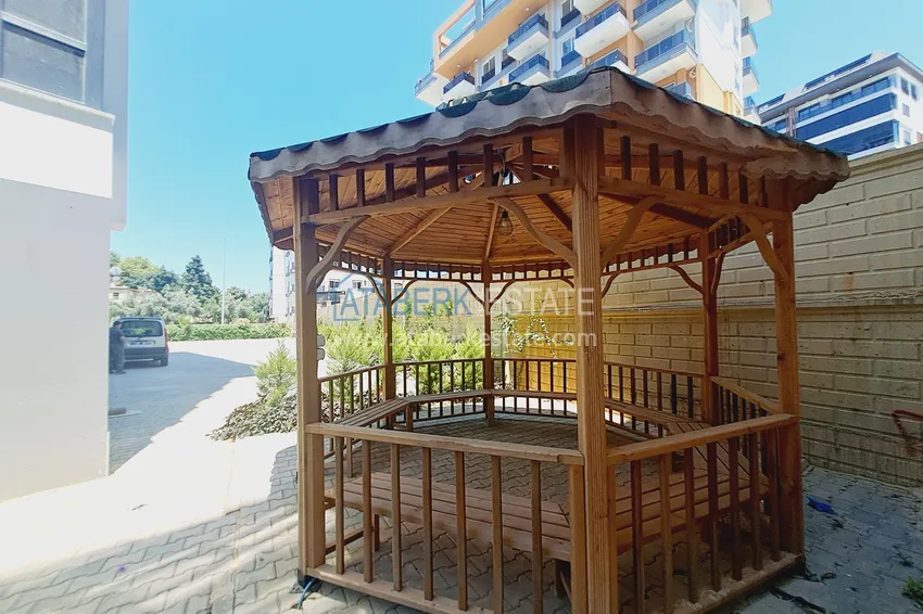 1+1 narożny apartament z pięknym wykończeniem w nowoczesnym kompleksie - dzielnica Avsallar, Alanya 12 