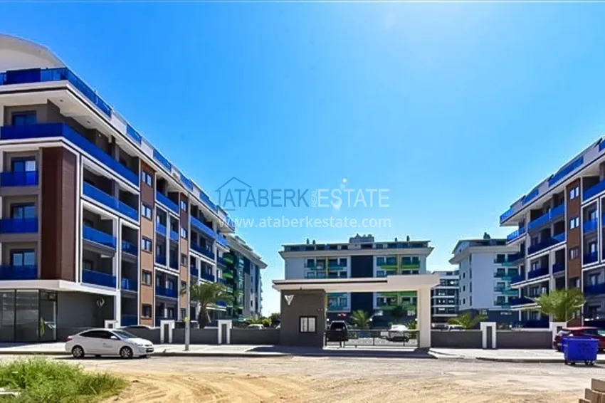 Apartament 1+1 z widokiem na morze w prestiżowym kompleksie — dzielnica Kargicak, 200 metrów od morza  12 