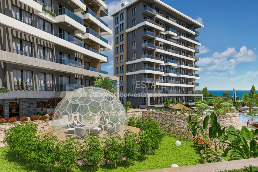 1+1 mieszkanie od inwestora w kompleksie w budowie — Alanya, dzielnica Kestel 14 