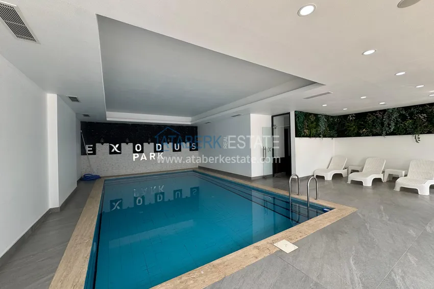 Duplex 2+1 z meblami i widokiem na góry w młodym nowoczesnym kompleksie, dzielnica Oba — Alanya 18 