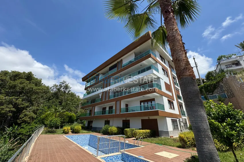 Duplex ogrodowy z oddzielną kuchnią i panoramicznym widokiem na morze — Alanya, dzielnica Küçükhasabahce 4 