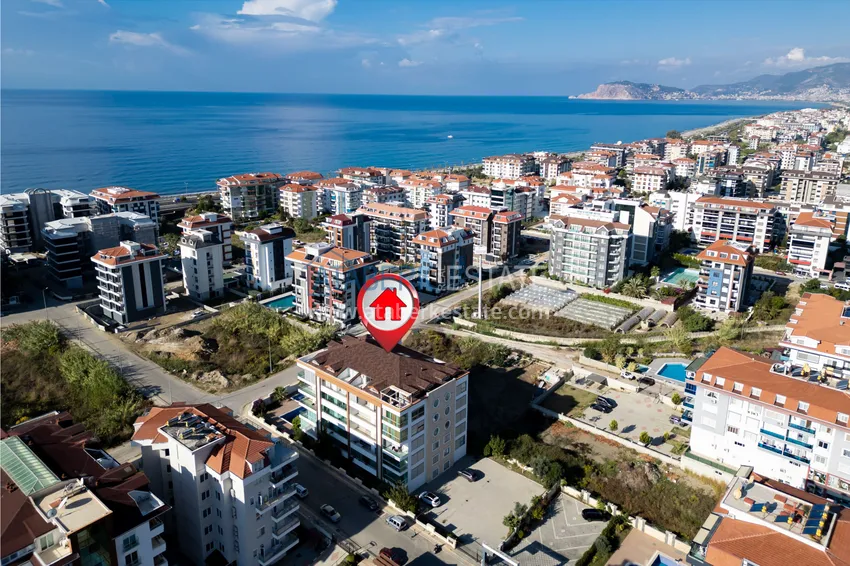 Apartament 1+1 z meblami i widokiem na morze — Kestel, Alanya 1 