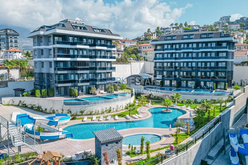 Apartament z widokiem na morze i nowymi meblami w rodzinnym kompleksie — Kargicak, Alanya 1 