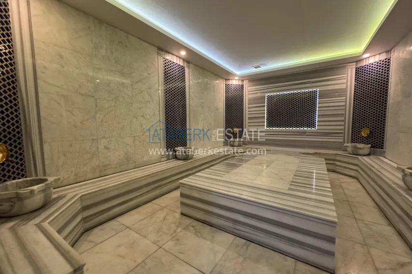 Duplex 2+1 z meblami i widokiem na góry w młodym nowoczesnym kompleksie, dzielnica Oba — Alanya 23 