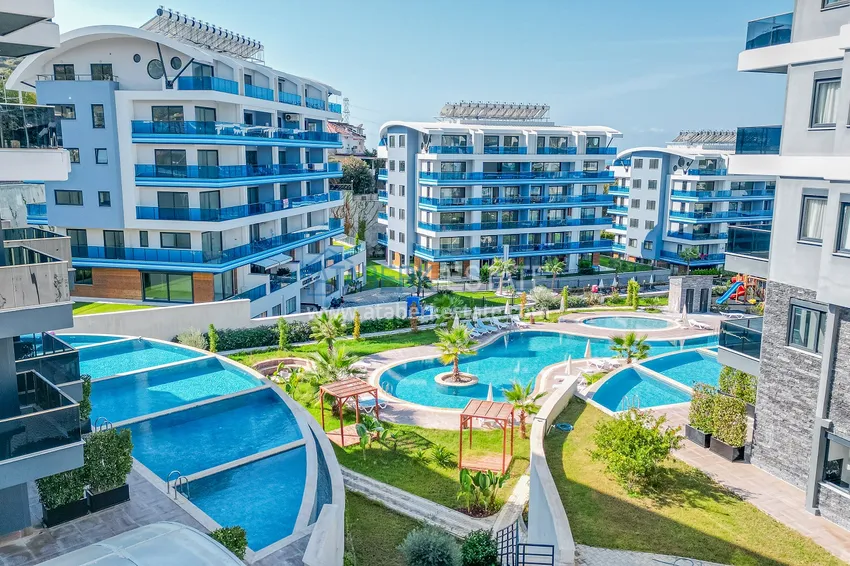 Apartament z widokiem na morze i nowymi meblami w rodzinnym kompleksie — Kargicak, Alanya 2 