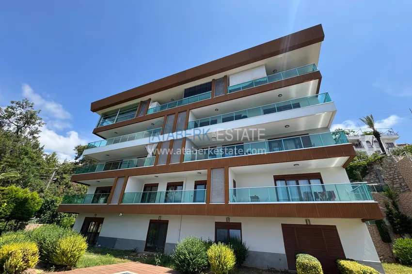 Duplex ogrodowy z oddzielną kuchnią i panoramicznym widokiem na morze — Alanya, dzielnica Küçükhasabahce 5 