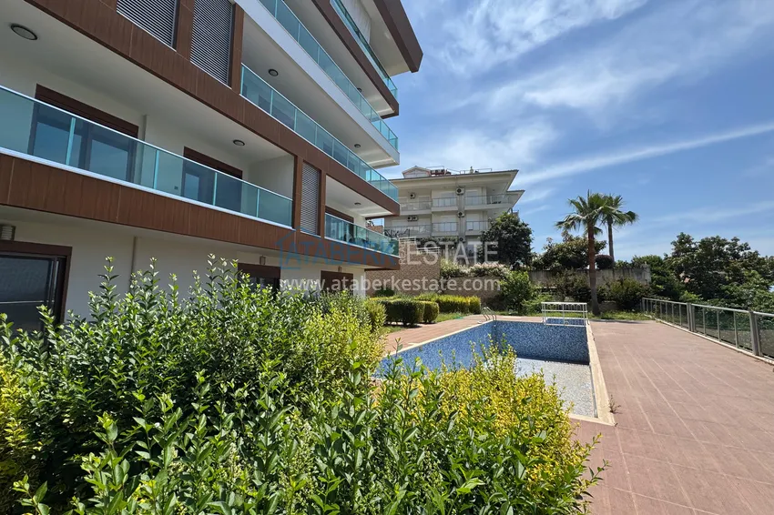 Duplex ogrodowy z oddzielną kuchnią i panoramicznym widokiem na morze — Alanya, dzielnica Küçükhasabahce 6 