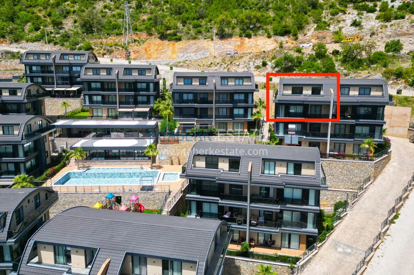 Luksusowy dwupoziomowy penthouse z panoramicznym widokiem w prestiżowym kompleksie — Tepe, Centrum Alanya 3 