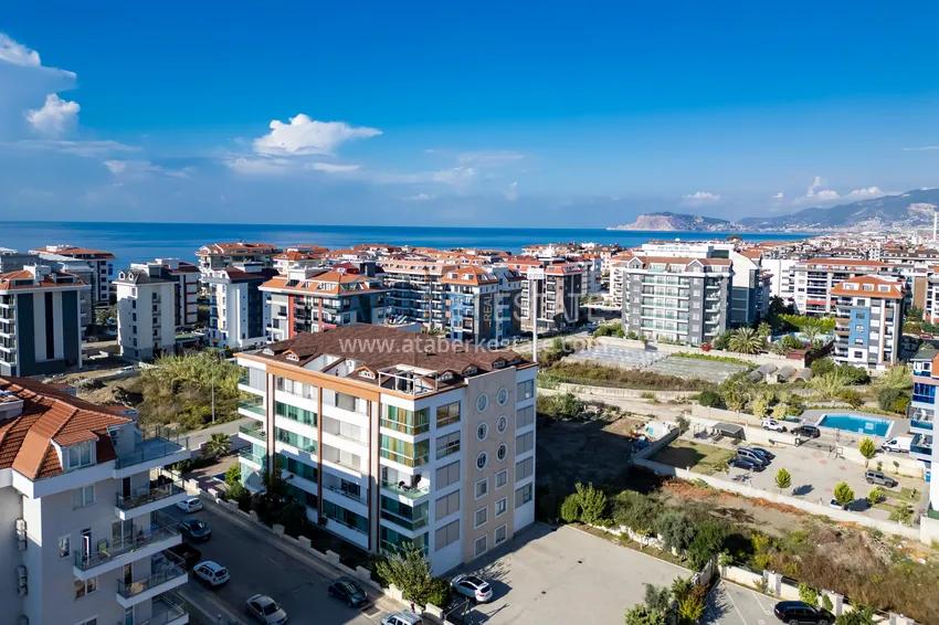 Apartament 1+1 z meblami i widokiem na morze — Kestel, Alanya 5 