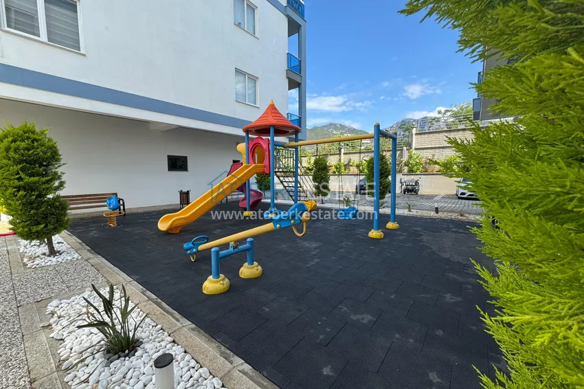 Duplex 2+1 z meblami i widokiem na góry w młodym nowoczesnym kompleksie, dzielnica Oba — Alanya 8 