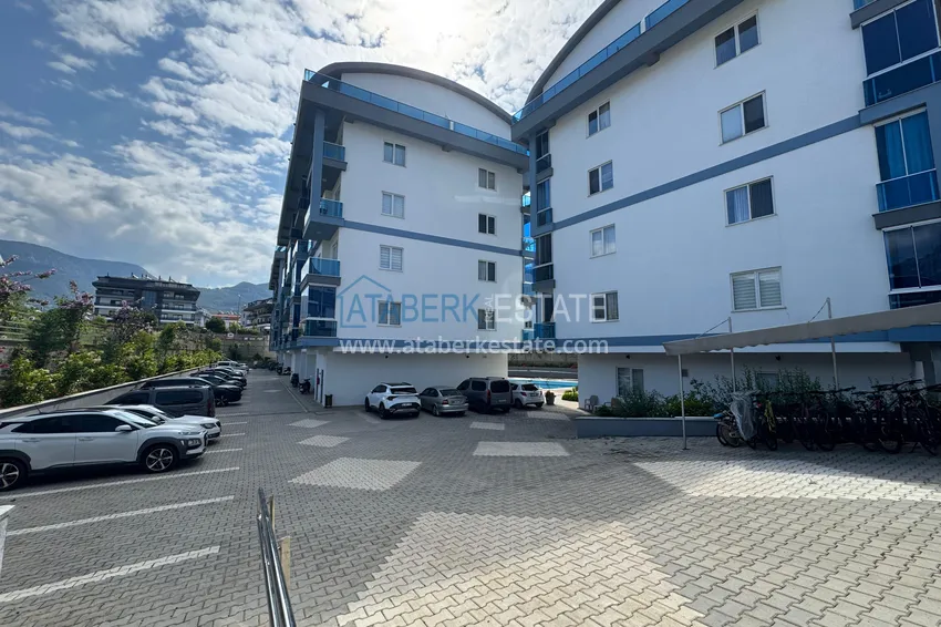 Duplex 2+1 z meblami i widokiem na góry w młodym nowoczesnym kompleksie, dzielnica Oba — Alanya 9 