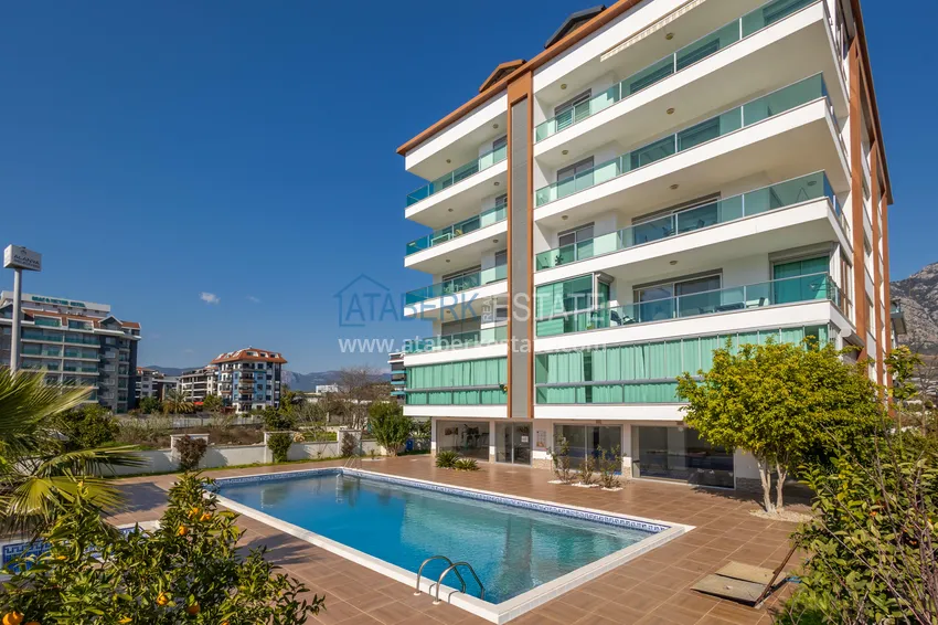 Apartament 1+1 z meblami i widokiem na morze — Kestel, Alanya 10 