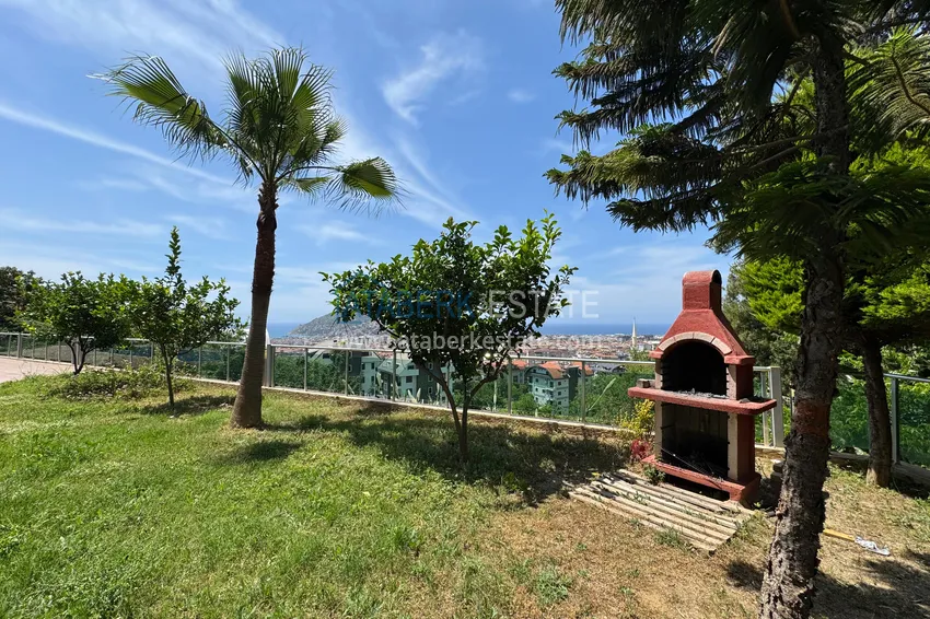 Duplex ogrodowy z oddzielną kuchnią i panoramicznym widokiem na morze — Alanya, dzielnica Küçükhasabahce 12 