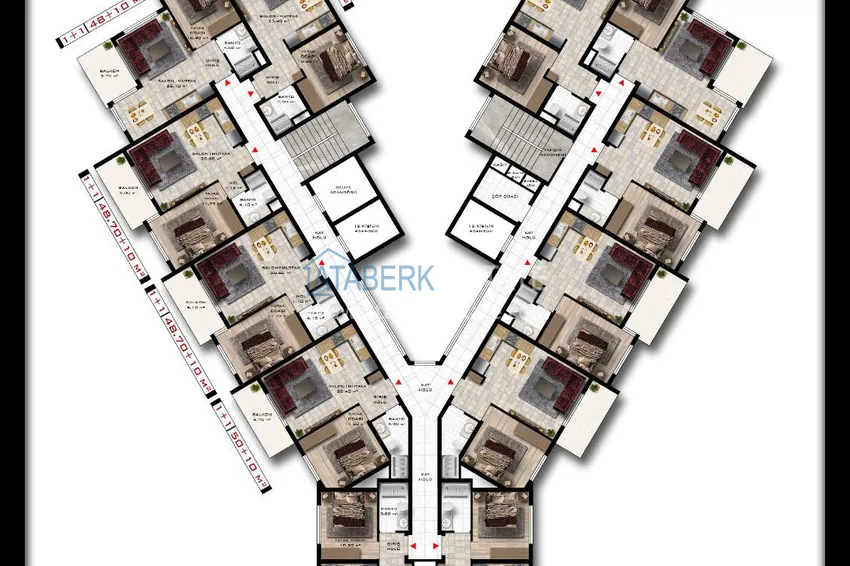 Kupuj taniej Jednopokojowy apartament z pięknym wykończeniem od właściciela — Alanya, dzielnica Mahmutlar 2 